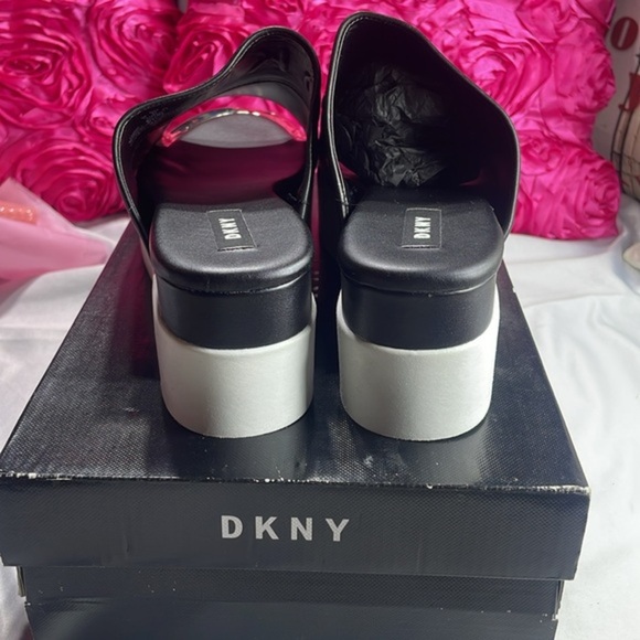 DKNY Covo black‎ leather platform sandals Size 9 - Picture 6 of 13